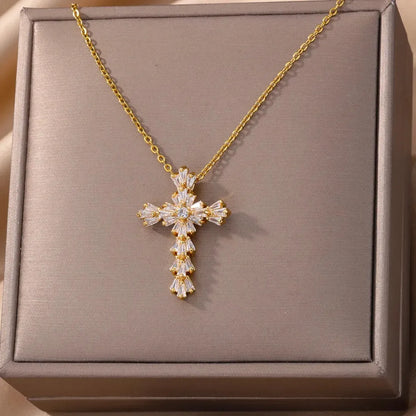 Radiant Cross Necklace