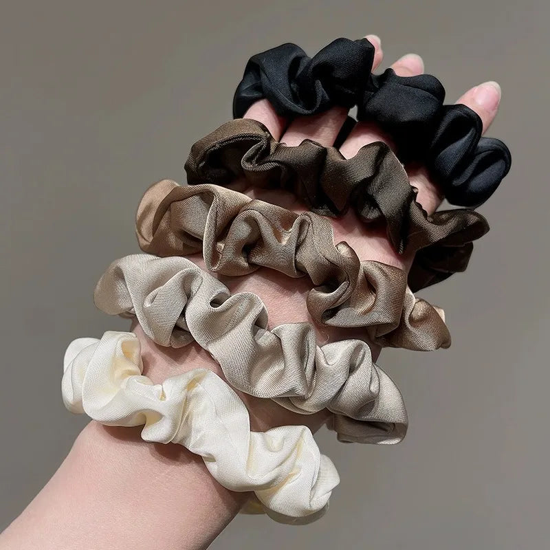 Neutral Satin Hair Scrunchie Set