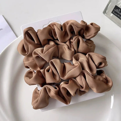 Neutral Satin Hair Scrunchie Set
