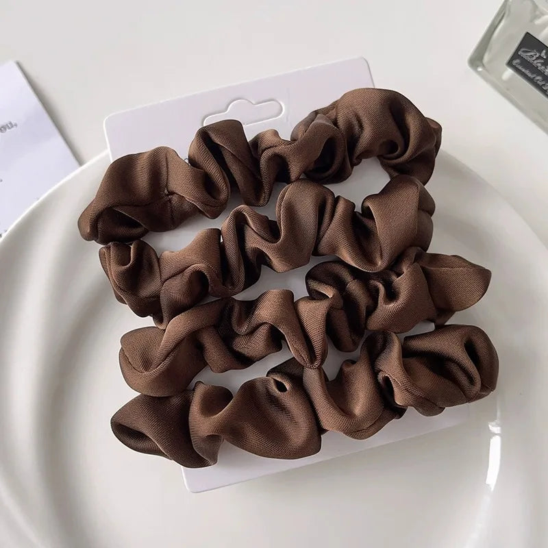 Neutral Satin Hair Scrunchie Set