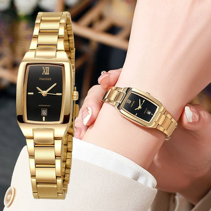 Fakoss Black & Gold Watch