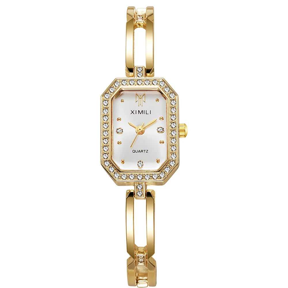 Gold Women’s Quartz Watch with Slim Bracelet – Quartz Elegance