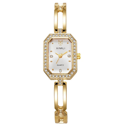 Gold Women’s Quartz Watch with Slim Bracelet – Quartz Elegance