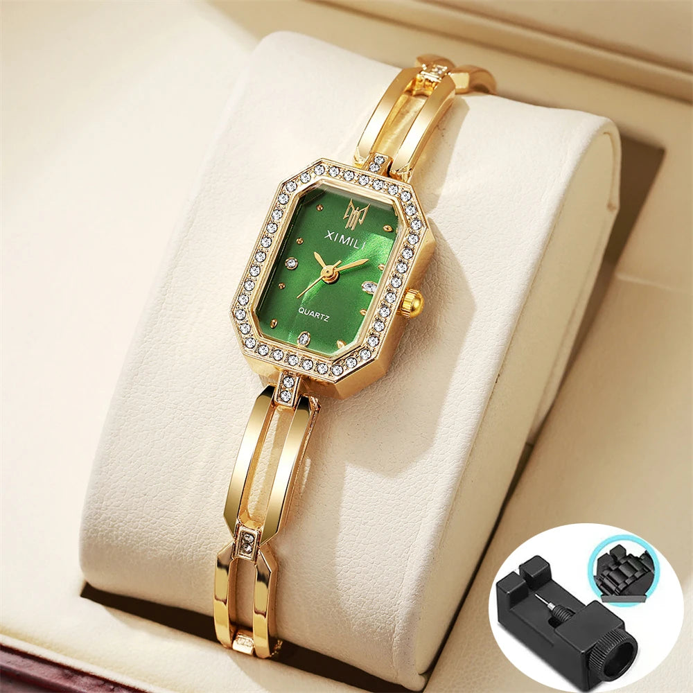 Gold Women’s Quartz Watch with Slim Bracelet – Quartz Elegance
