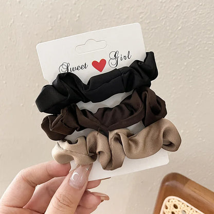 Neutral Satin Hair Scrunchie Set