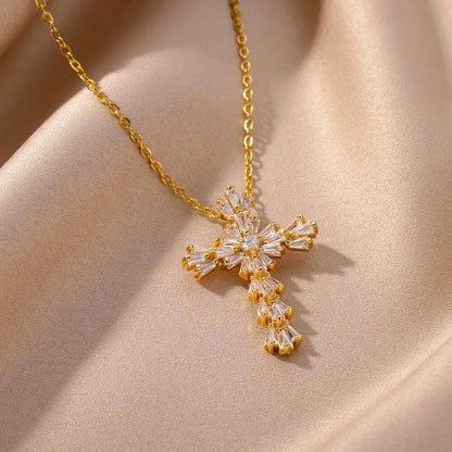 Radiant Cross Necklace