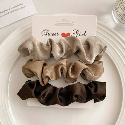 Neutral Satin Hair Scrunchie Set
