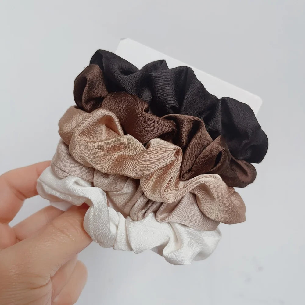 Neutral Satin Hair Scrunchie Set