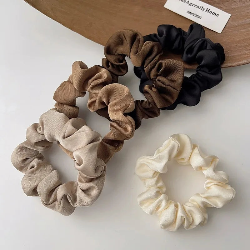 Neutral Satin Hair Scrunchie Set