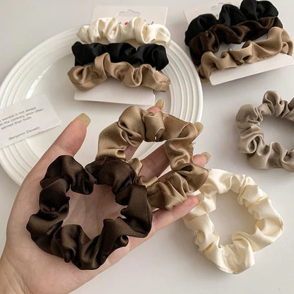 Neutral Satin Hair Scrunchie Set