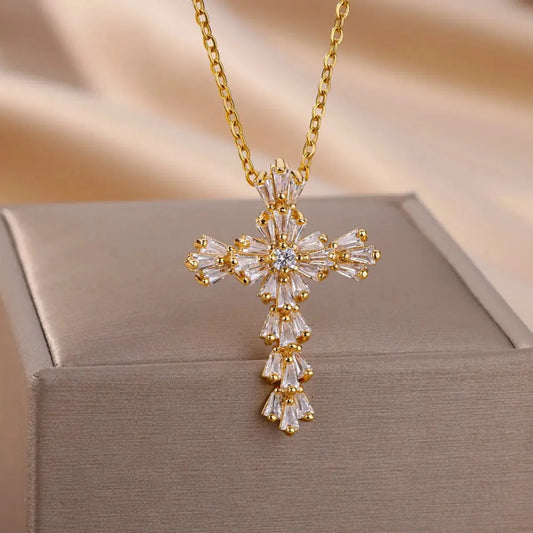 Radiant Cross Necklace